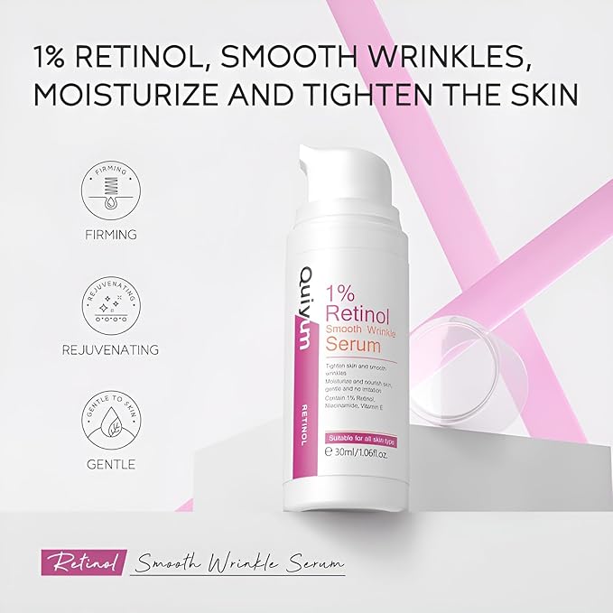 1% Retinol Serum for Face, Facial Serums for Anti Aging with Retinol, Niacinamide & Vitamin E for Fine Lines, Wrinkles & Dark Spots, Daily Skincare to Smooth & Firm Skin, 1.06 fl. oz, Pack of 2-FemmiqueWomen