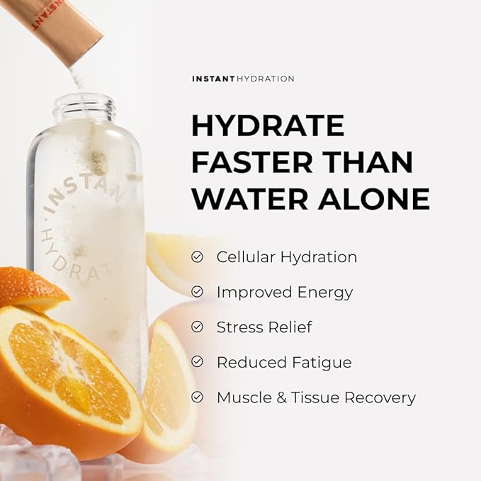 Instant Hydration Electrolytes Powder Packets - Citrus Orange Drink Mix - Zero Sugar - Keto, Vegan, Gluten-Free, Non-GMO - Boost Recovery, Brain Health, Muscle & Tissue Support- 30 Sticks-FemmiqueWomen