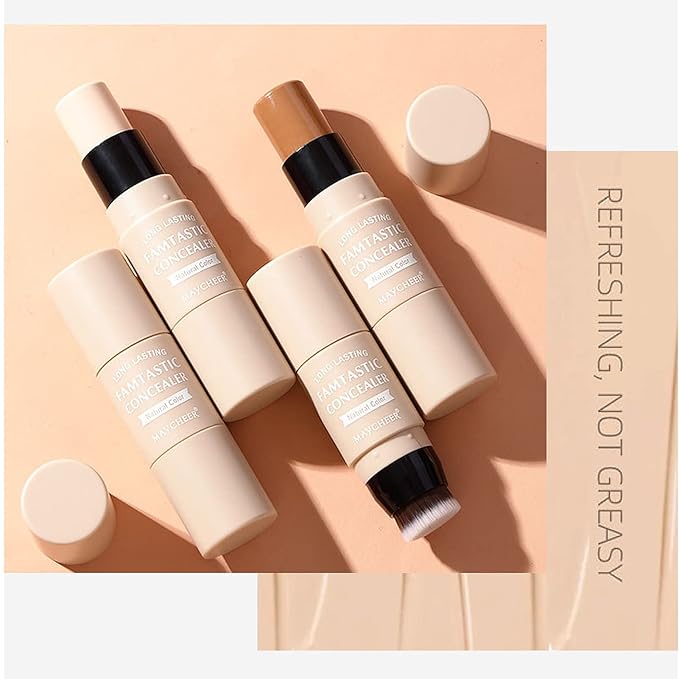 3 Pcs Contour Highlighter Blush Sticks with Brush, Shades with Highlighter & Bronzer Pen & Cream Blush, Waterproof, Longwear Makeup-FemmiqueWomen