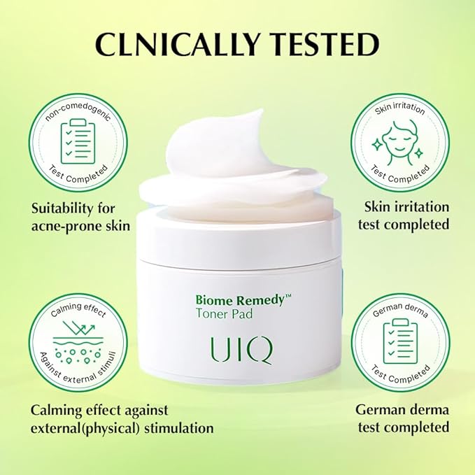 UIQ Biome Remedy Toner Pads, Dual-Textured Facial Pad for Hydrating, Moisturizing, Calming, Pore Care, Non Comedogenic, Daily Toner Pads for Soothing Skin 6.08 fl. oz., 70 Sheets-FemmiqueWomen