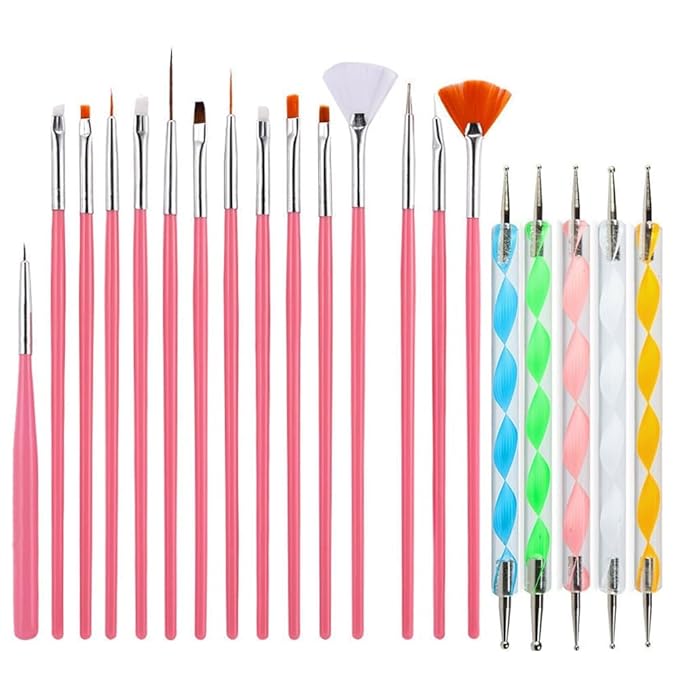 36 pcs Nail Art Brushes Set, Nail Art Design Pen Painting Tools with Nail Extension Gel Brush, Nail Polish Brush, Builder Nail Gel Brush, Nail Dotting Pen Salon at Home Diy Manicure (36pcs)-FemmiqueWomen