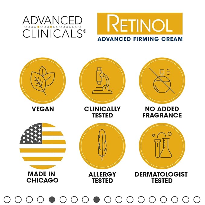 Advanced Clinicals Retinol Cream Face Moisturizer | Crepey Skin Care Treatment | Fragrance Free Body Lotion Targets Look Of Crepe Skin, Wrinkles, & Sagging Skin, 16 Oz (2-Pack)-FemmiqueWomen