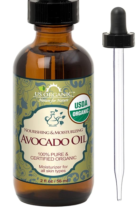 US Organic Avocado Oil Unrefined Virgin, USDA Certified Organic, 100% Pure & Natural, Cold Pressed, in Amber Glass Bottle w/Glass Eye dropper for Easy Application (2 oz (Small))-FemmiqueWomen