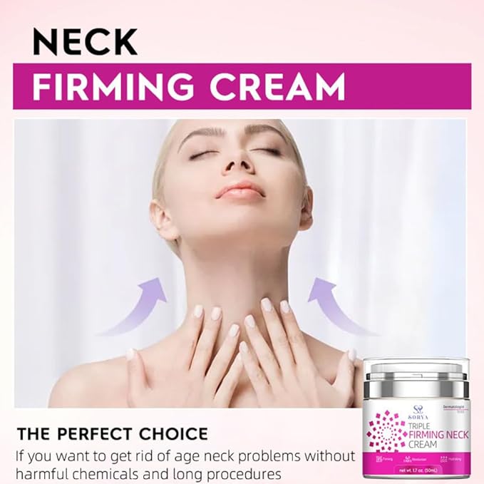 Neck Firming Cream Aging Wrinkles Neck Moisturizer with Retinol, Collagen & Hyaluronic Acid, Hydrating Skincare for All Skin Types for Men & Women-FemmiqueWomen
