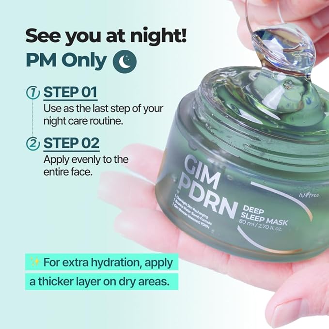 IsNtree Gim PDRN Deep Sleep Mask 80ml, 2.7 fl oz | Korean SEAWEED Skincare Sleeping Mask gel | Night Cream | Facial Mask | Overnight Gel mask for Hydration & Skin Bounce-FemmiqueWomen