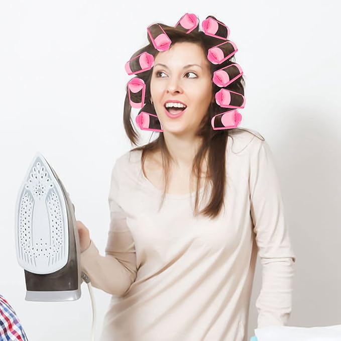 12 Pcs Foam Sponge Hair Rollers 2.4 Inch Hair Curlers to Sleep In Soft Sleep Rollers for Curls Style Heatless Curler Hair Christmas Party Hairstyles-FemmiqueWomen