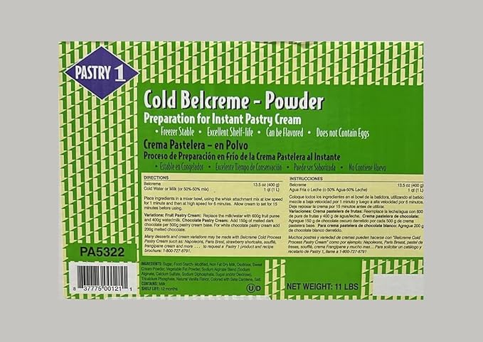 Instant Pastry Cream - Cold Belcreme Powder - 1 bag - 11 lb-FemmiqueWomen