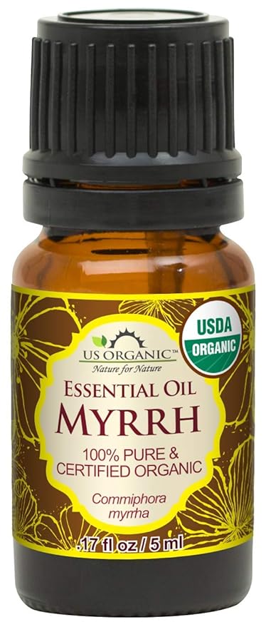 US Organic 100% Genuine Myrrh Essential Oil - Sourced from The Horn of Africa, USDA Certified Organic, Extracted by Hydro-Distillation (Myrrh, 5 ml)-FemmiqueWomen