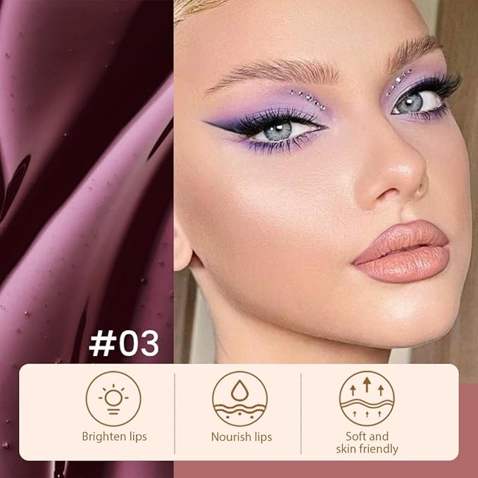 2 Pcs Matte Liquid Lip Stain Peel Off Lip Liner, Long Lasting Lip Tattoo, Waterproof & Transfer-Proof Lip Liner Peel Off Lip Gloss for All Skin Types. 0.12 fl oz #02+#03-FemmiqueWomen