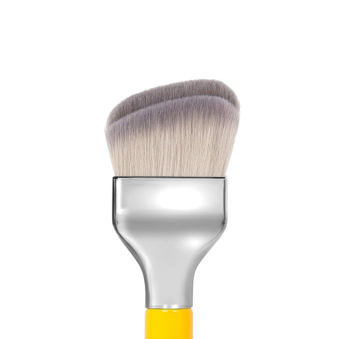 Bdellium Tools Professional Makeup Brush - Studio Series 971 Large Slanted Double Dome Blender - With Soft Synthetic Fibers, For Quick & Easy Application and Blending (Yellow, 1pc)-FemmiqueWomen