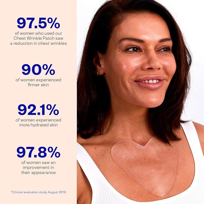 Wrinkles Schminkles Chest, Cleavage & Body Stretch Mark Wrinkle Patches | Reusable Hypoallergenic Pregnancy Safe Silicone Smoothing Pads to Prevent and Reduce Wrinkles & Stretch Marks | 2 Pack-FemmiqueWomen