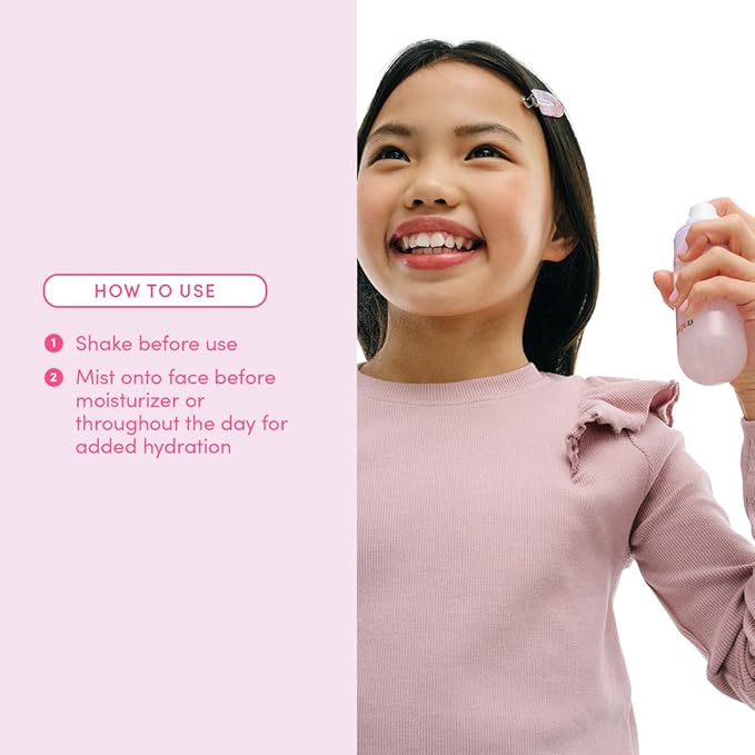 Evereden Kids Multi-Vitamin Hydrating Face Mist | Nourishing Face Spray, Preppy Skincare Essential for Ages 6+ | Clean Formula Safe for Sensitive Skin | Multi-Vitamin Complex, Peach & Mango Juice-FemmiqueWomen