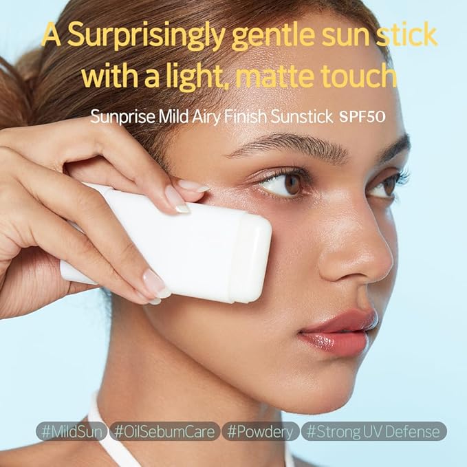 ETUDE Sunprise Mild Airy Finish Sunstick SPF50+ PA++++ Powdery sunscreen, Vegan, Non-Greasy, Sebum Control, Matte Finish, Sensitive Skin Friendly, 19g-FemmiqueWomen