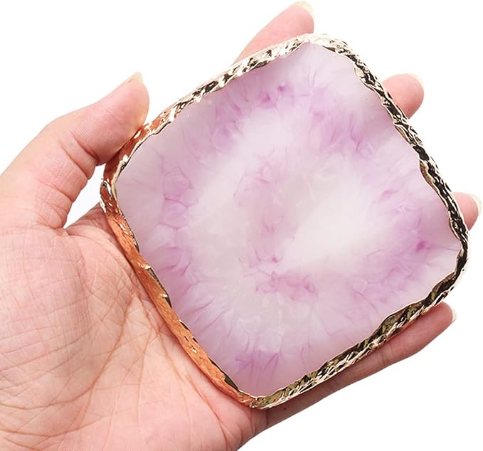 1 Piece Nail Art Palette Nail Polish Palette Mixing Palette Makeup Plate Nail Plates for Nail Art Nail Tip Holder Nail Art Display (Light Purple Square)-FemmiqueWomen