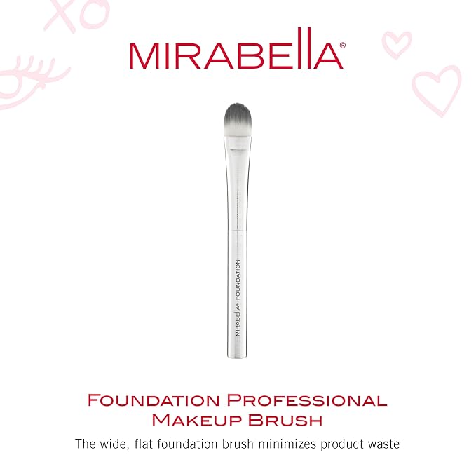 Mirabella Brushed Aluminum Professional Makeup Brush - Foundation Brush-FemmiqueWomen
