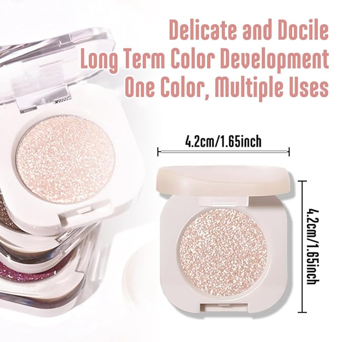2Pcs Single Color Glitter Eyeshadow, Light Monochrome Pressed Glitter Matte Shimmer Eyeshadow, Talc-Free, Paraben-Free, Cruelty-Free, Lightweight Long-Lasting Single Eyeshadow Palette 10#+11#-FemmiqueWomen