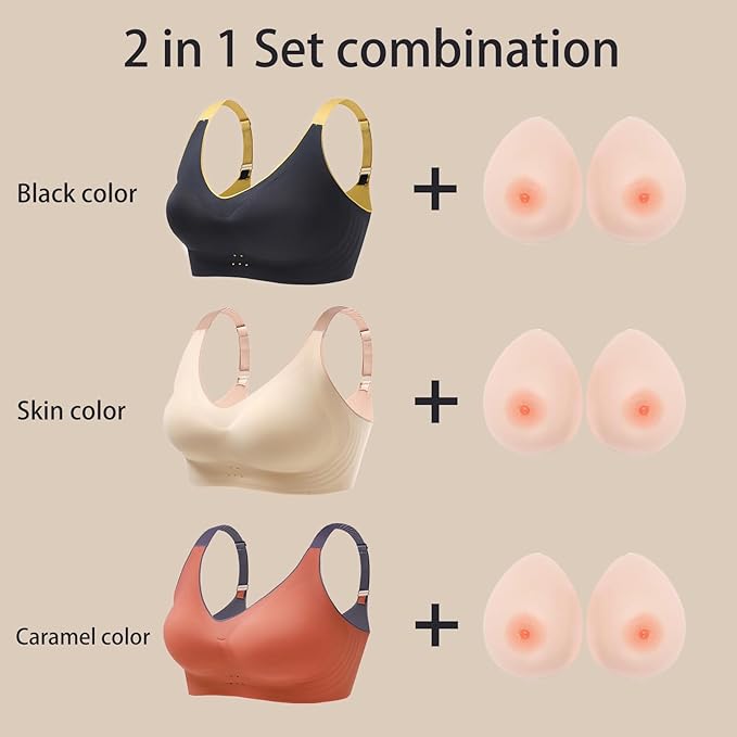 2 In 1 Silicone Breast Forms Pocket Bra Fake Boobs Fake breasts Silicone Breastplate-FemmiqueWomen
