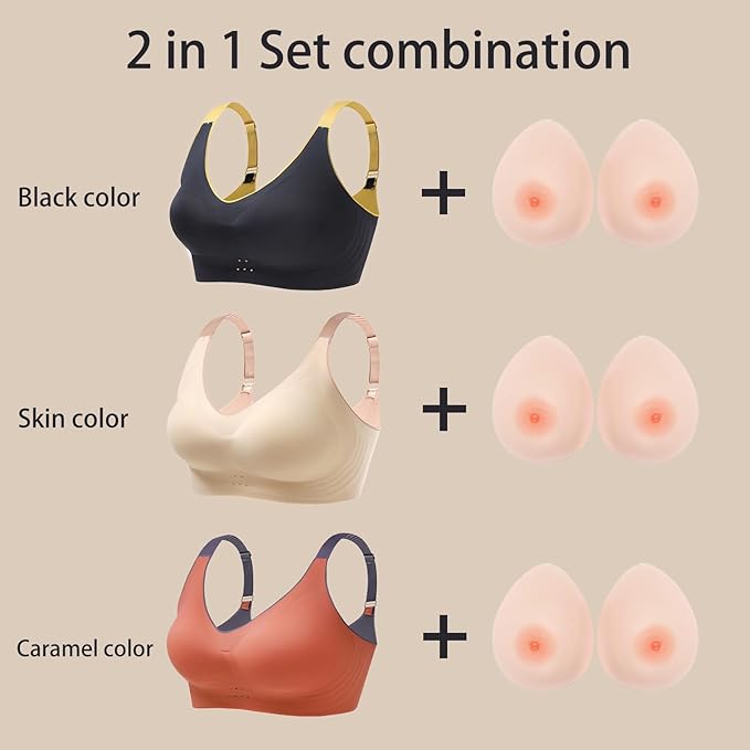 2 In 1 Silicone Breast Forms Pocket Bra Fake Boobs Fake breasts Silicone Breastplate-FemmiqueWomen