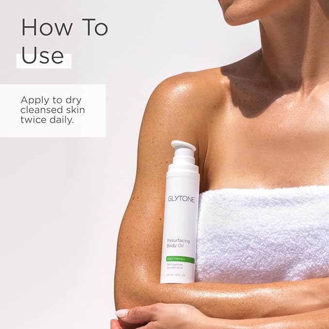 Glytone Resurfacing Body Oil– Nourishing & moisturizing anti aging Body Oil for dry Skin & Keratosis Pilaris –5% Proactive Glycolic Acid After Shower oil for Body–Unscented, Non Toxic 4 Fl oz-FemmiqueWomen