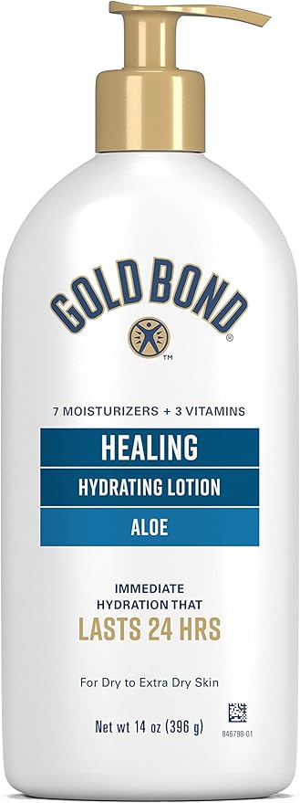 Gold Bond Ultimate Healing Skin Therapy Lotion with Aloe, 14 oz., Non-Greasy & Hypoallergenic-FemmiqueWomen