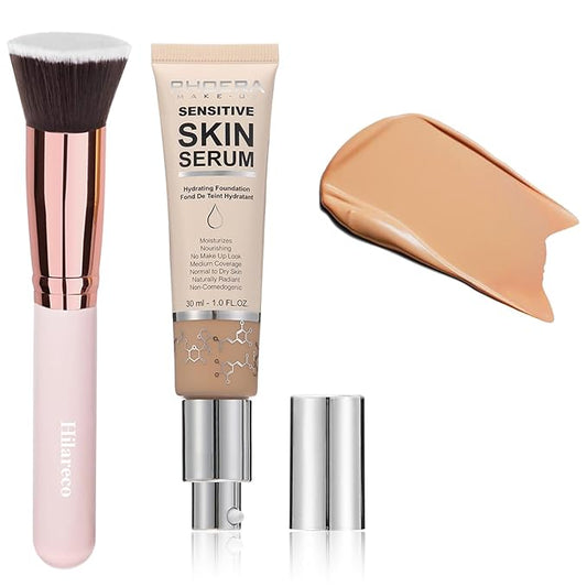2024 New PHOERA Foundation Makeup for Mature Skin, Wrinkles Matte Natural Finish for a Flawless Complexion (N03 Buff Beige)-FemmiqueWomen