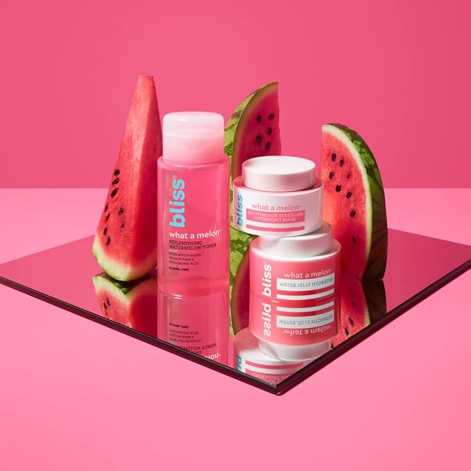 Bliss What a Melon Replenishing Watermelon Hyaluronic Acid Toner - 7 Fl Oz - Witch Hazel & Willow Bark - Hydrates, Refreshes and Energizes Tired Skin - Clean - Vegan & Cruelty-Free-FemmiqueWomen