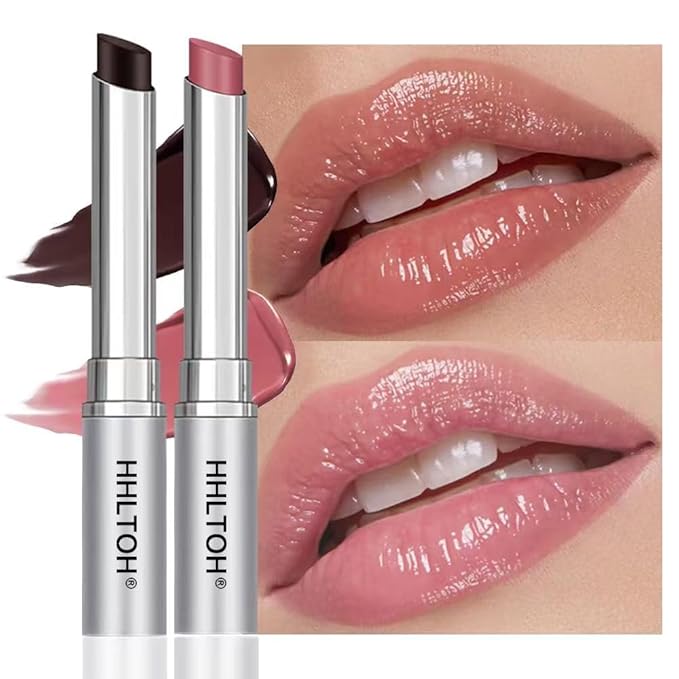 2PCS Honey Tinted Lips Balm Lipstick - Sheer Hydrating Lipstick for All Skin Tones - Moisturizing Lip Balm, Nourishing Lip Balm – Bálsamo Labial Hidratante con Color,Natural Cherry Black & Pink-FemmiqueWomen
