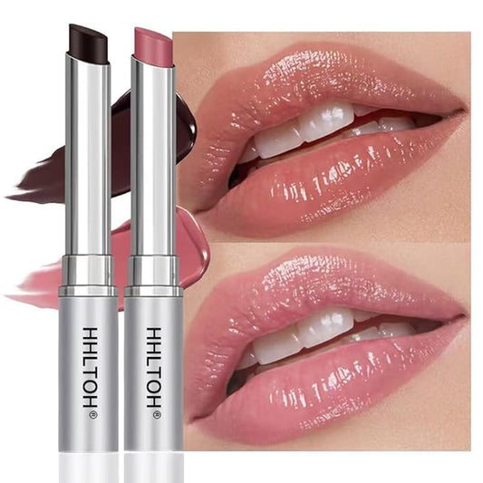 2PCS Honey Tinted Lips Balm Lipstick - Sheer Hydrating Lipstick for All Skin Tones - Moisturizing Lip Balm, Nourishing Lip Balm – Bálsamo Labial Hidratante con Color,Natural Cherry Black & Pink-FemmiqueWomen