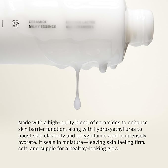 Ceramide Milky Essence – Unscented Body Lotion for Dry, Sensitive Skin – Lightweight Hydrating Ceramide Moisturizer for Skin Barrier with Polyglutamic Acid & Hydroxyethyl Urea - 8 fl oz-FemmiqueWomen