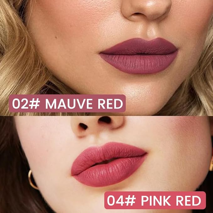 2Pcs Longwear Liquid Lip Liner Stain Marker Pen Set Long Lasting Waterproof, Mauve Pink Red Matte Semi Permanent 24 Hour Lip Liner and Lipstick Combo, Color Stay Lipliner All Day, Lips Stain peel off-FemmiqueWomen