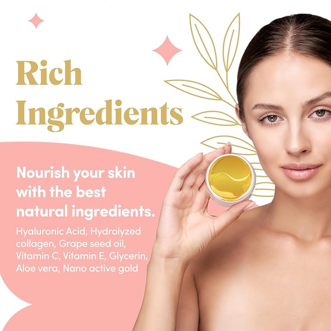 24K Gold Collagen Under Eye Mask - Bright Eyes Anti Aging Treatment-FemmiqueWomen