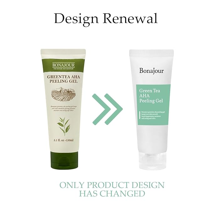 [BONAJOUR] Green Tea AHA Peeling Gel – Best Korean Vegan beauty AHA Deep Facial Exfoliating Gel 5.1Fl.oz-FemmiqueWomen