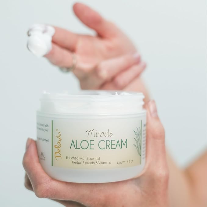 Deluvia Miracle Aloe Cream | Face & Body Moisturizer with Vitamin E & Organic Aloe Vera (2 Ounce (Pack of 1), Unscented)-FemmiqueWomen
