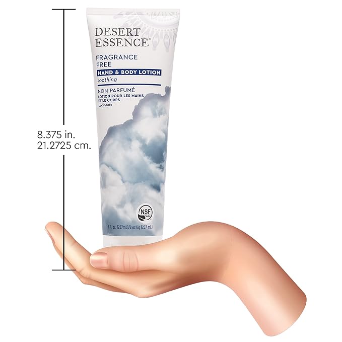Desert Essence Fragrance Free Hand & Body Lotion - 8 Fl Ounce - Soothing - Aloe Vera - Shea Butter - Green Tea - Coconut Oil - Jojoba Oil-FemmiqueWomen