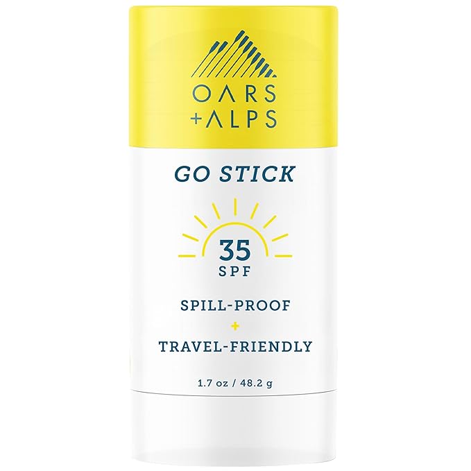 Oars + Alps Go Stick Clear SPF 35 Face Sunscreen, Skin Care Infused with Vitamin E and Antioxidants, Water and Sweat Resistant, TSA Friendly, 1.7 Oz, 1 Pack-FemmiqueWomen