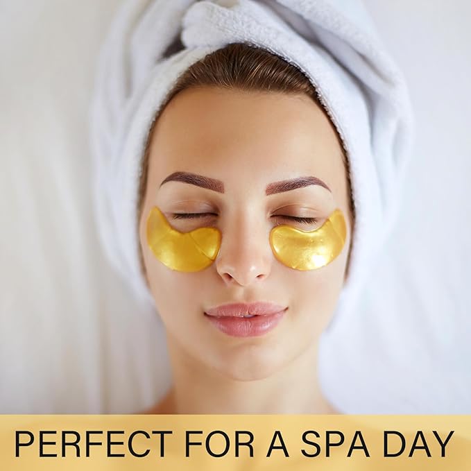 25 Paris Under Eye Patches Eye Mask for Puffy Eyes, Reducing Dark Circles, Anti-Aging & Refreshing, Collagen Eye Mask Eye Pads for Skin Care, 24K Gold-FemmiqueWomen