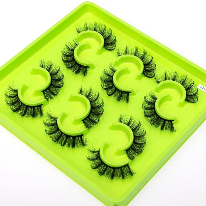 HBZGTLAD 6 Pairs Fluffy False Eyelashes Natural Faux Mink Strip 3D Lashes Pack(3DQG-104)-FemmiqueWomen