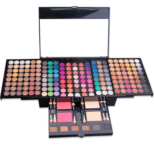 194 Colors Eyeshadow Makeup Palette, Makeup Palette Set with Eyeshadow Blusher Eyebrow Powder Mirror Applicators, All in One Makeup Eye Shadows Cosmetics Gift Kit-FemmiqueWomen