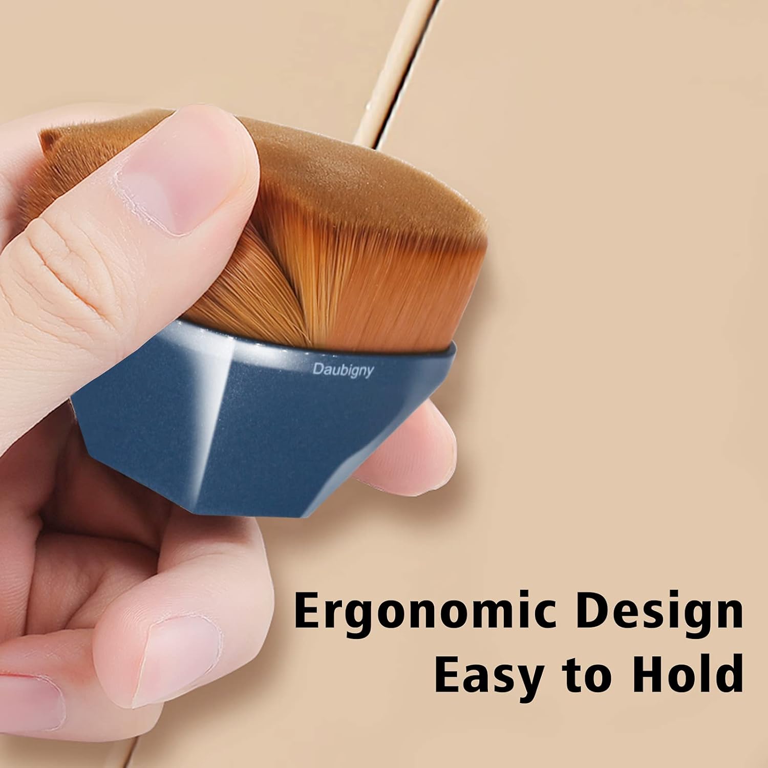 Daubigny Perfect Makeup Brush for Face Blush Foundation Brush for Blending Liquid, Cream or Flawless Powder Cosmetics with Protective Case (Blue)-FemmiqueWomen