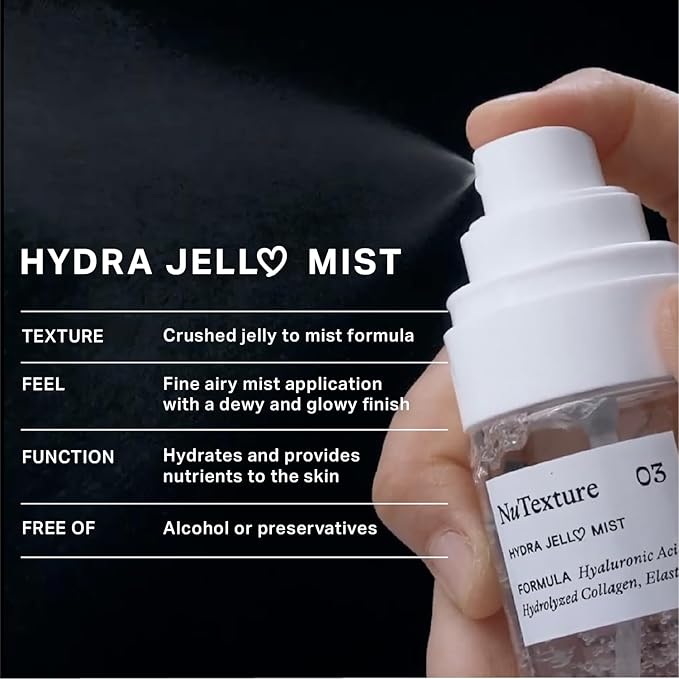 Jelloskin Hydra Jell Face Mist by AVA x NuTexture Hydrating Face Spray with Collagen, Hyaluronic Acid, Vitamin C & E-FemmiqueWomen