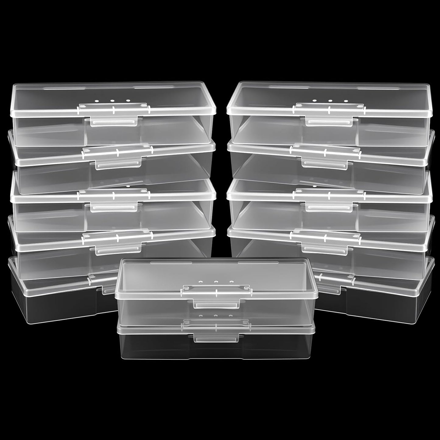 12Pcs Clear Manicure Tool Box, Personal Nail Box Storage Case for Organizing, Plastic Nail Tool Box for Manicure Pedicure Kit-FemmiqueWomen