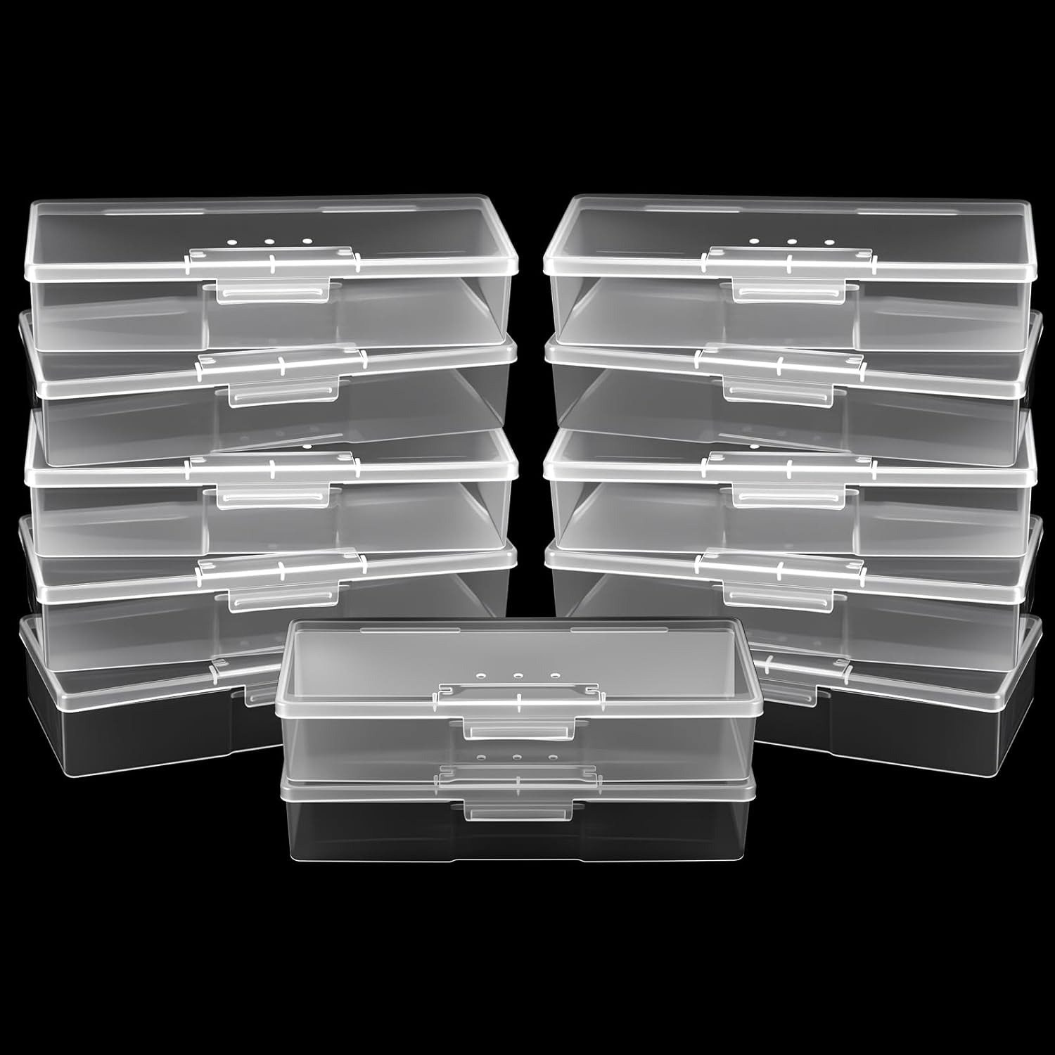 12Pcs Clear Manicure Tool Box, Personal Nail Box Storage Case for Organizing, Plastic Nail Tool Box for Manicure Pedicure Kit-FemmiqueWomen