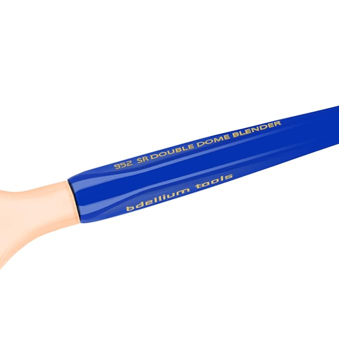 Bdellium Tools Professional Makeup Brush - Golden Triangle 952 Small Rounded Double Dome Blender - With All Vegan and Soft Synthetic Fibers, For Application & Blending (Blue, 1pc)-FemmiqueWomen