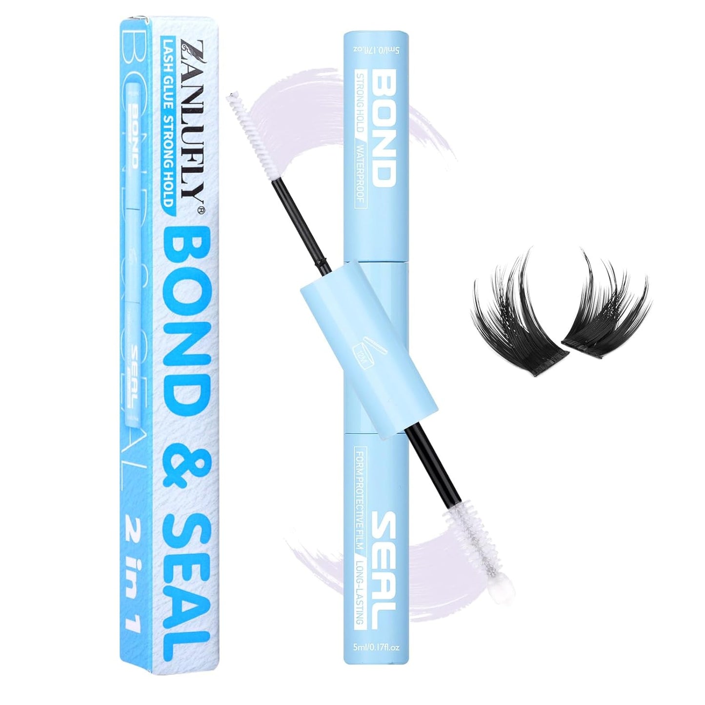 Lash Cluster Glue Waterproof Lash Glue Lashes Bond and Seal Clear Eyeash Glues for Lashes Extension Long Lasting Eyelash Adhesives by zanlufly-FemmiqueWomen