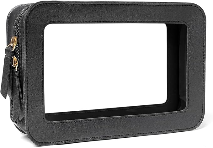 Clear Makeup Bag Small, TSA Approved Portable Toiletry Bag with Zipper Cosmetic Travel Bag Makeup Organizer Case Mini Makeup Pouch for Purse Car Organizer Bag for Women Men-FemmiqueWomen