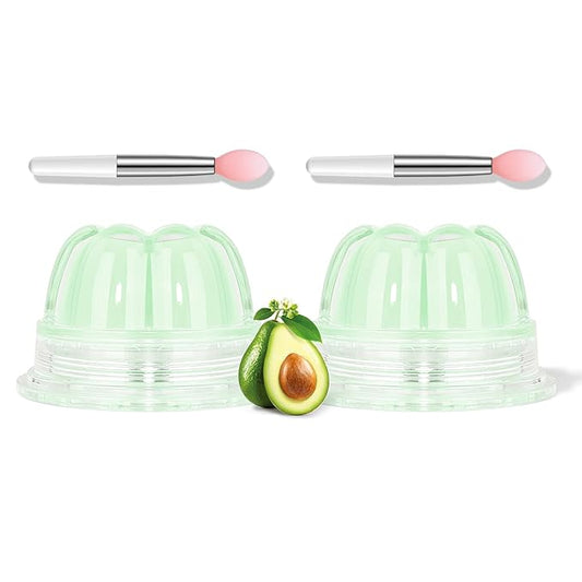 2Pc Jelly Lip Mask Overnight,Fruity Avocado Lip Sleeping Mask Day Night Repair Kawaii Lip Balm Hydrate Plump Dry Lip Scrubs Exfoliator,Lip Care Lip Moisturizer with Collagen-Avocado-FemmiqueWomen
