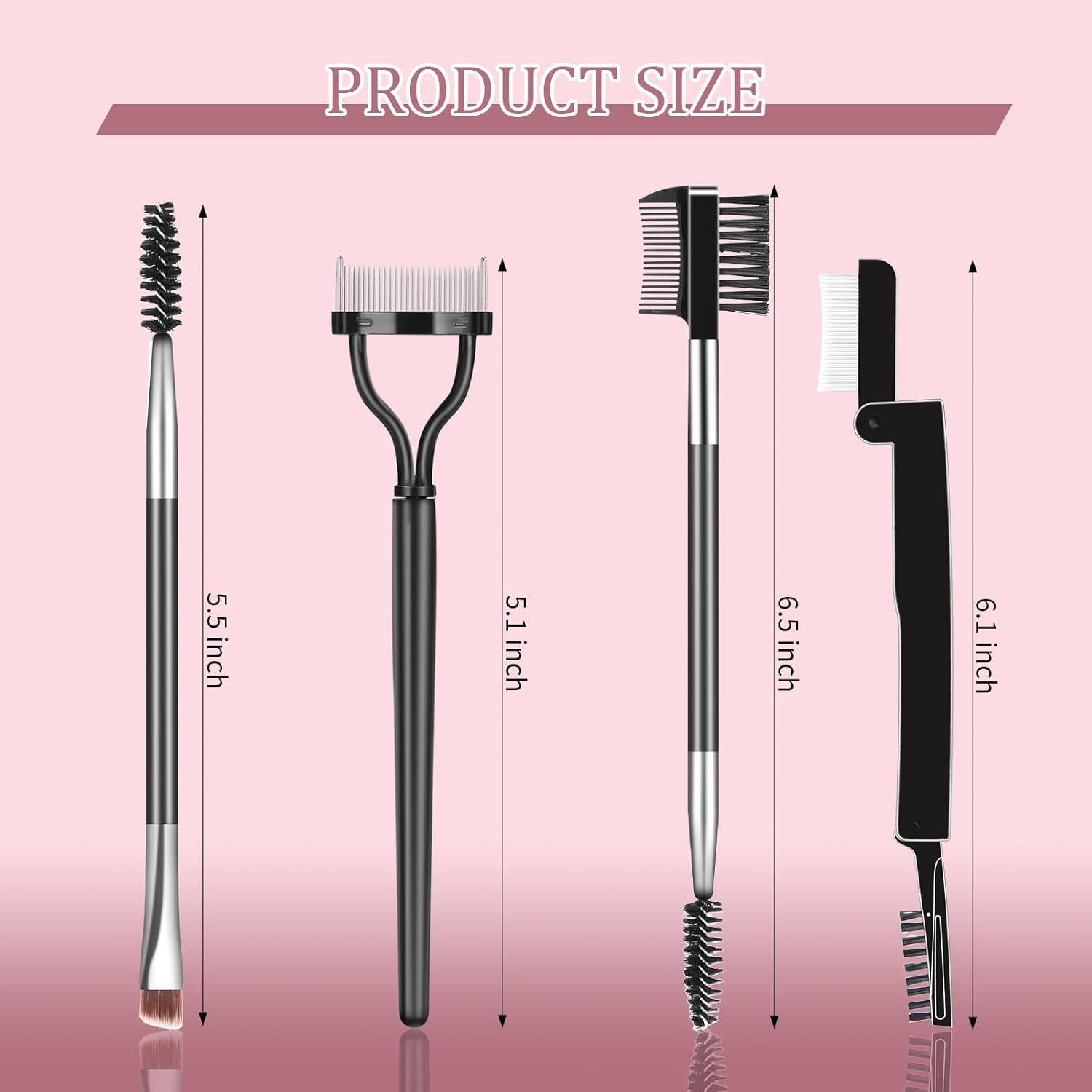 4PCS Eyelash Comb Lash Separator Eyebrow Brush & Brow Spoolie for Removes Clump Mascara-FemmiqueWomen