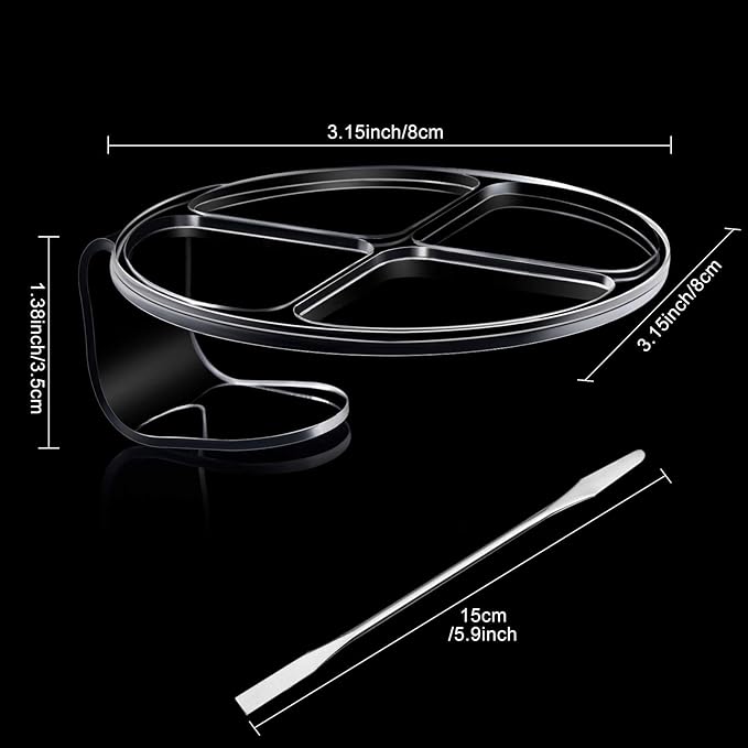 2 Pieces Hand Makeup Mixing Palette Handheld Palette Clear Makeup Cosmetic Palette Nail Art Manicure Palette with 2 Pieces Spatula for Mixing Foundation-FemmiqueWomen