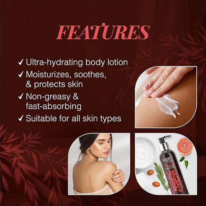 Body Drench Ultra Hydrating Body Lotion with Argan Oil - Nourishing & Moisturizing Body Lotion for Dry Skin, 8 fl oz-FemmiqueWomen