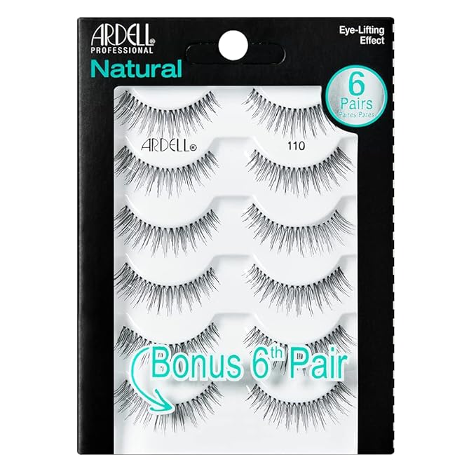 Ardell False Eyelashes, Natural 110, 5 pair + bonus pair Multipack for Eye-Lifting Effect-FemmiqueWomen